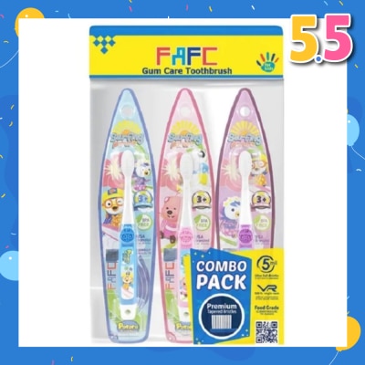 FAFC Pororo Hook Kids Toothbrush Combo Assorted Design 3s