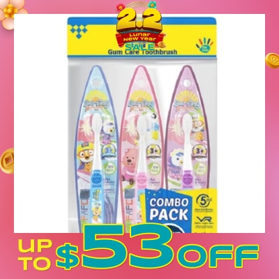 FAFC Pororo Hook Kids Toothbrush Combo Assorted Design 3s