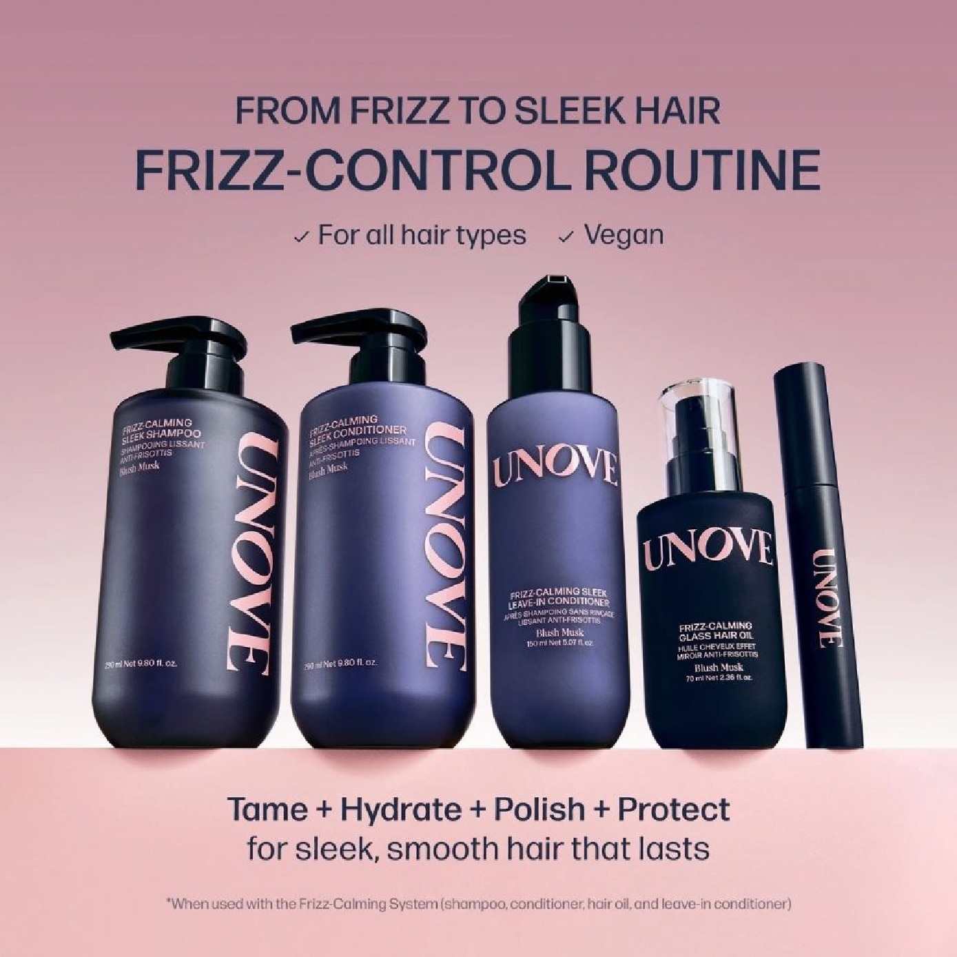 Frizz-Calming Sleek Hair Finishing Stick Blush Musk 480ml