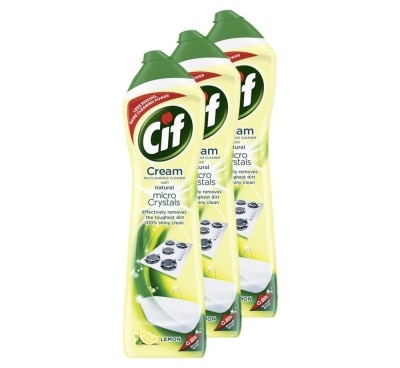 CIF Cream Multi-Surface Lemon Cleaner With Natural Micro Crystals Pack Set 660g x 3s