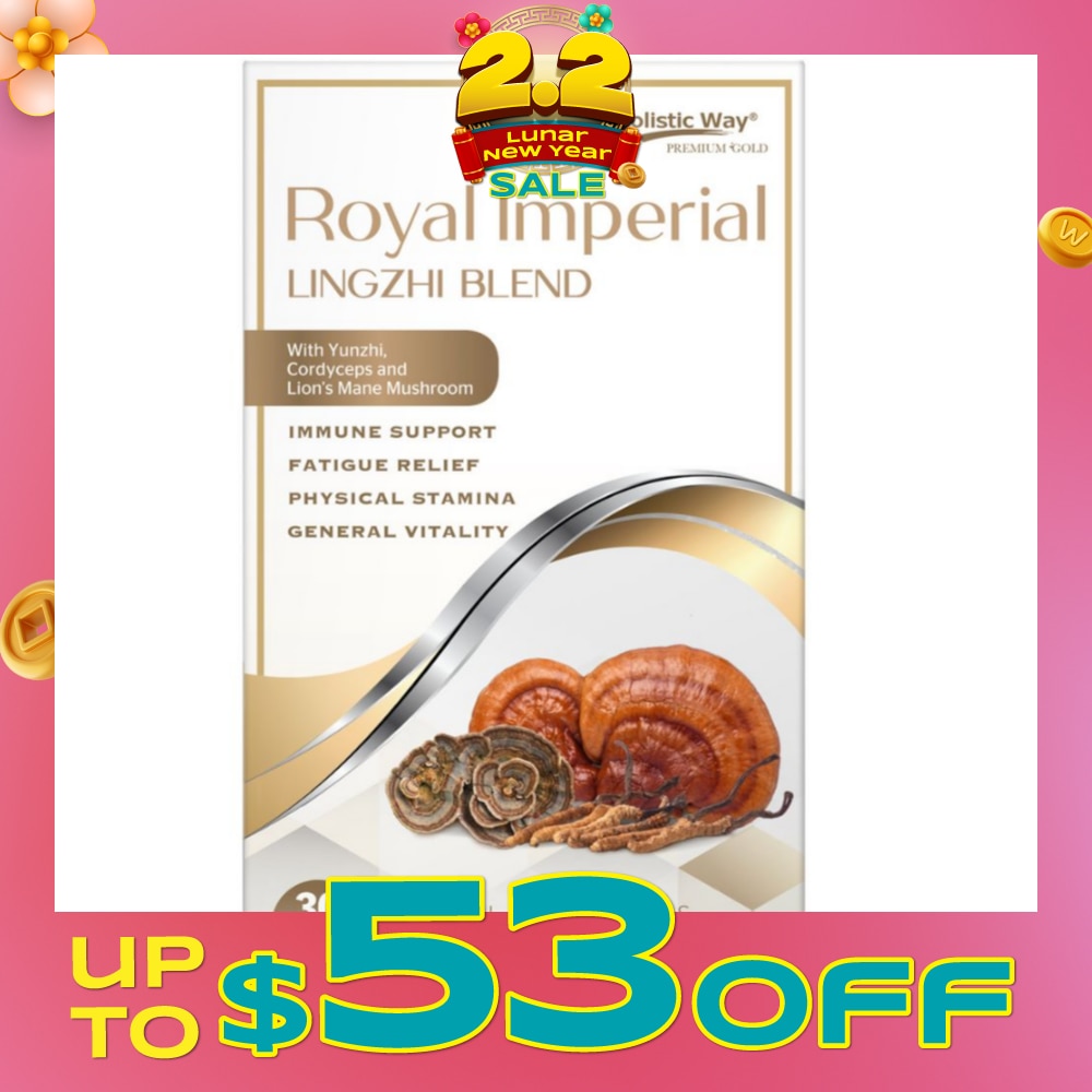Royal Imperial Lingzhi Blend Dietary Supplement Vegetarian Capsule (To Support Healthy Immune System Function & Alleviate General Weakness & Fatigue) 30s
