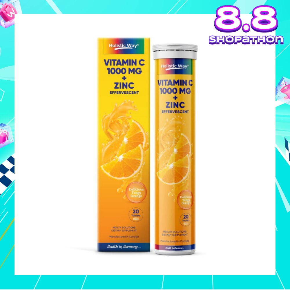 Vitamin C 1000mg + Zing Effervescent Dietary Supplement Tablet 20s