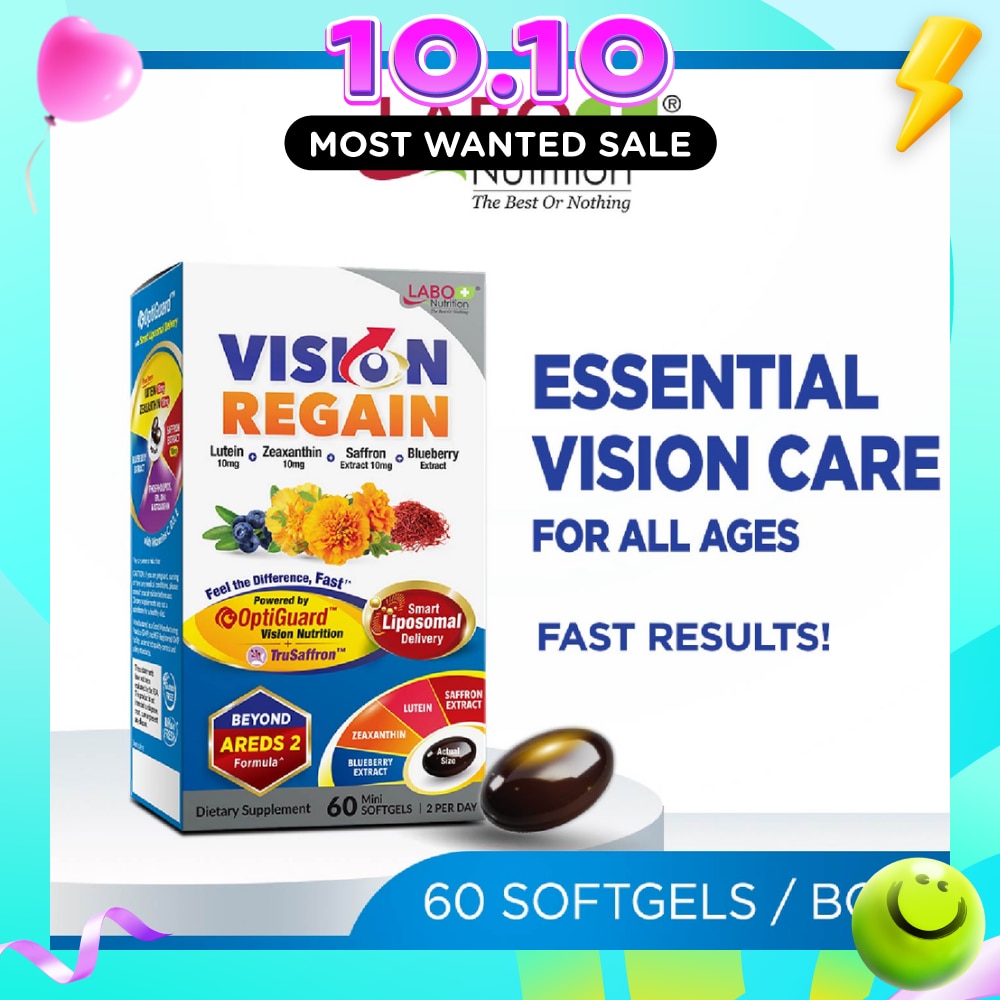 VisionREGAIN Eye Health Supplement with Lutein, Zeaxanthin, & Saffron Softgel 60s image
