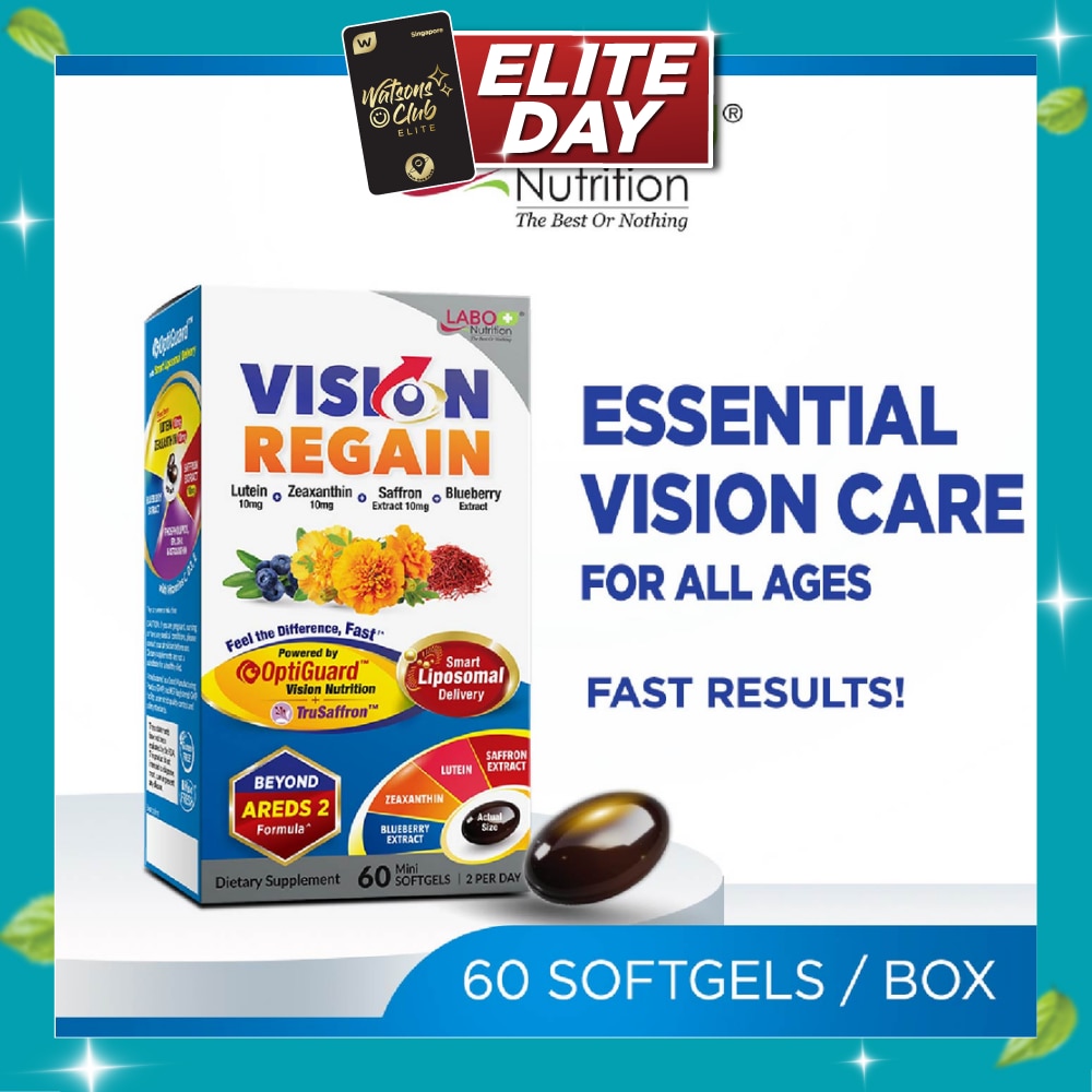 VisionREGAIN Eye Health Supplement with Lutein, Zeaxanthin, & Saffron Softgel 60s image