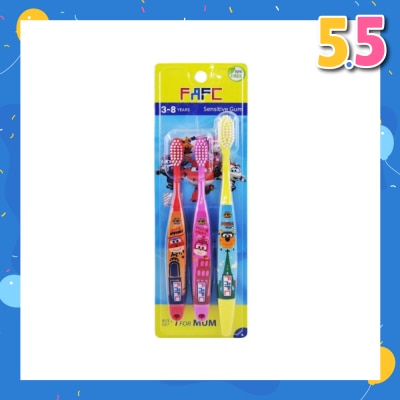 FAFC Superwings 3-in-1 Shrink Sleeve Kids Toothbrush Age 3-8
