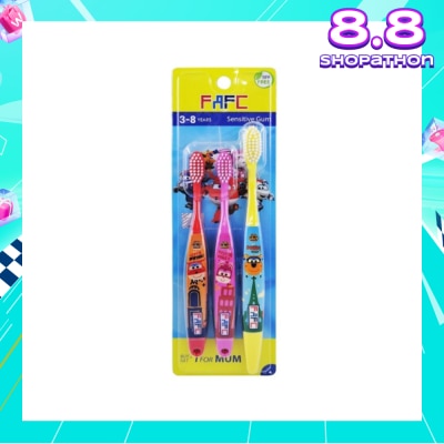 FAFC Superwings 3-in-1 Shrink Sleeve Kids Toothbrush Age 3-8