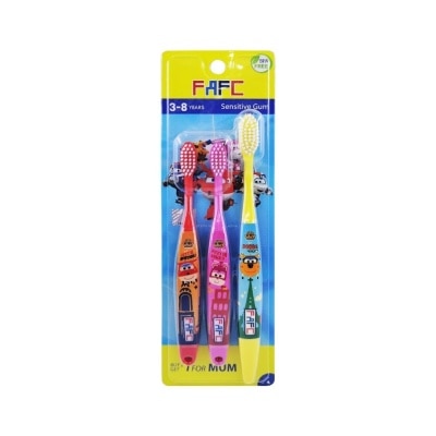 FAFC Superwings 3-in-1 Shrink Sleeve Kids Toothbrush Age 3-8