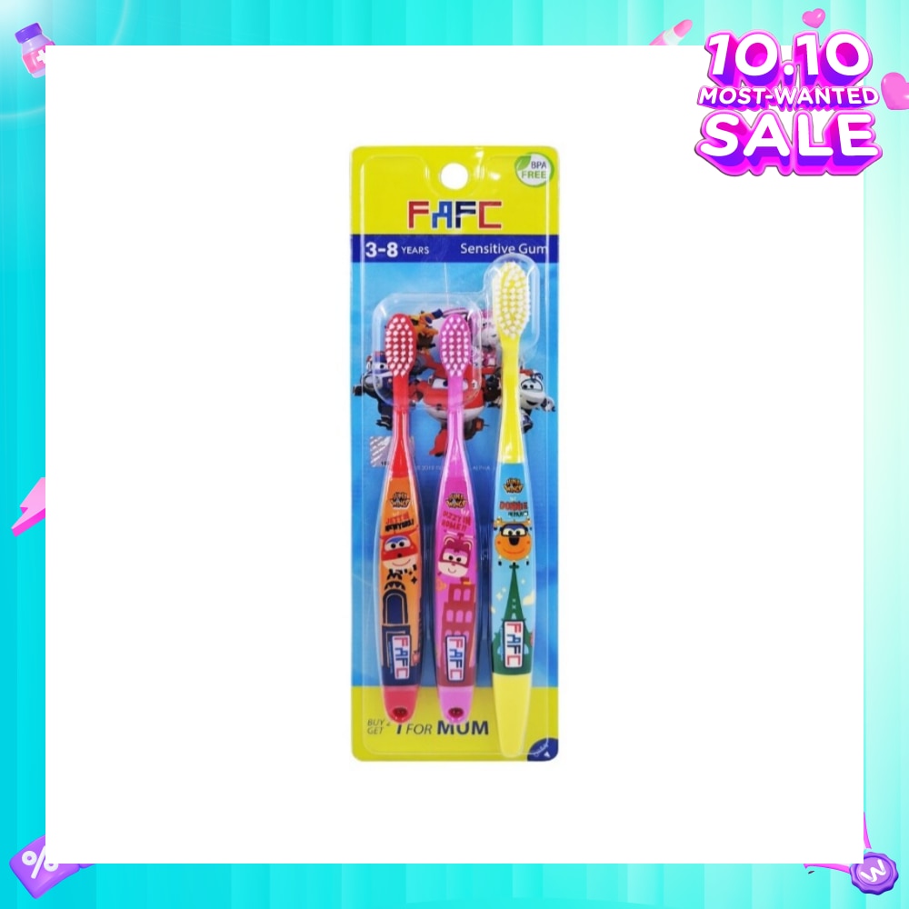 Superwings 3-in-1 Shrink Sleeve Kids Toothbrush Age 3-8