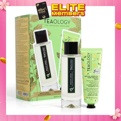 TEAOLOGY Matcha Lemon Packset consists Matcha Lemon Eau De Toilette 100ml + Matcha Lemon Tea Hand & Nail Cream 75ml