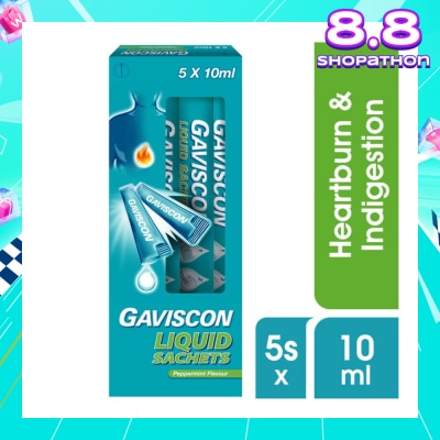 GAVISCON Liquid Sachet Peppermint 10ml x 5s