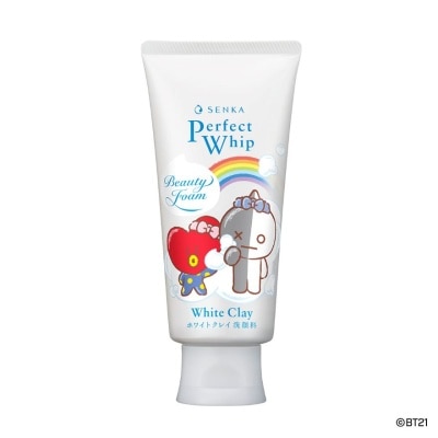 SENKA Perfect Whip BT21 Special Edition White Clay Beauty Foam Facial Cleanser (For Deep Pore Cleansing + Deep Cleanse Blackheads & Dead Skin) 120g