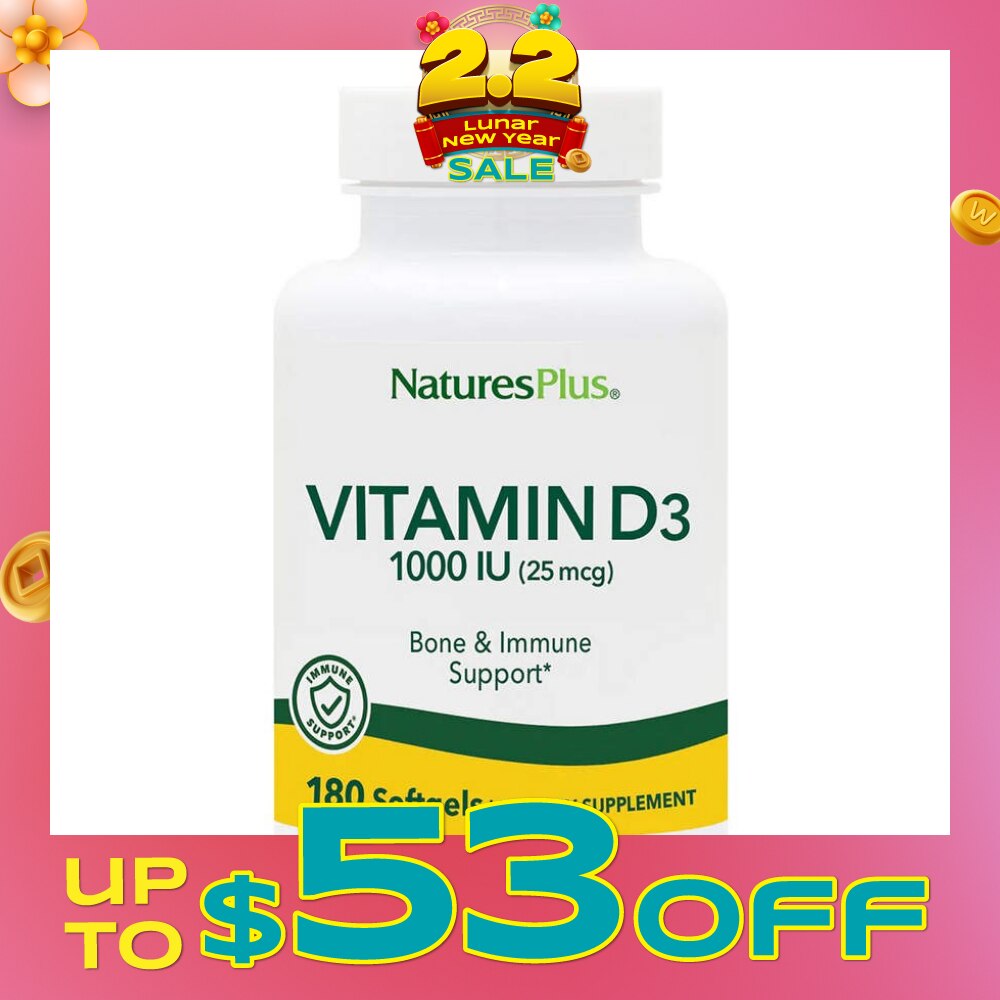 Dietary Supplement Vitamin D3 1000IU Softgels Gluten Free with Bioavailable D3 Active Form 180s