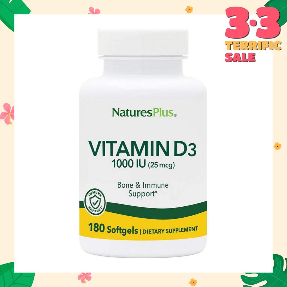 Dietary Supplement Vitamin D3 1000IU Softgels Gluten Free with Bioavailable D3 Active Form 180s