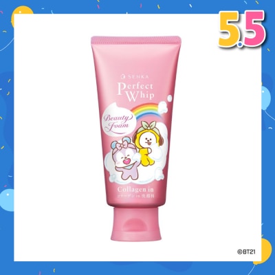 SENKA Perfect Whip BT21 Special Edition Collagen-In Beauty Foam Facial Cleanser (Suitable For Dry & Aging Skin & Firmer Skin) 120g
