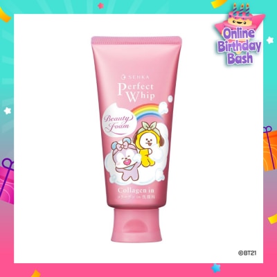 SENKA Perfect Whip BT21 Special Edition Collagen-In Beauty Foam Facial Cleanser (Suitable For Dry & Aging Skin & Firmer Skin) 120g