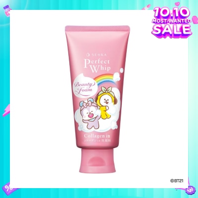 SENKA Perfect Whip BT21 Special Edition Collagen-In Beauty Foam Facial Cleanser (Suitable For Dry & Aging Skin & Firmer Skin) 120g