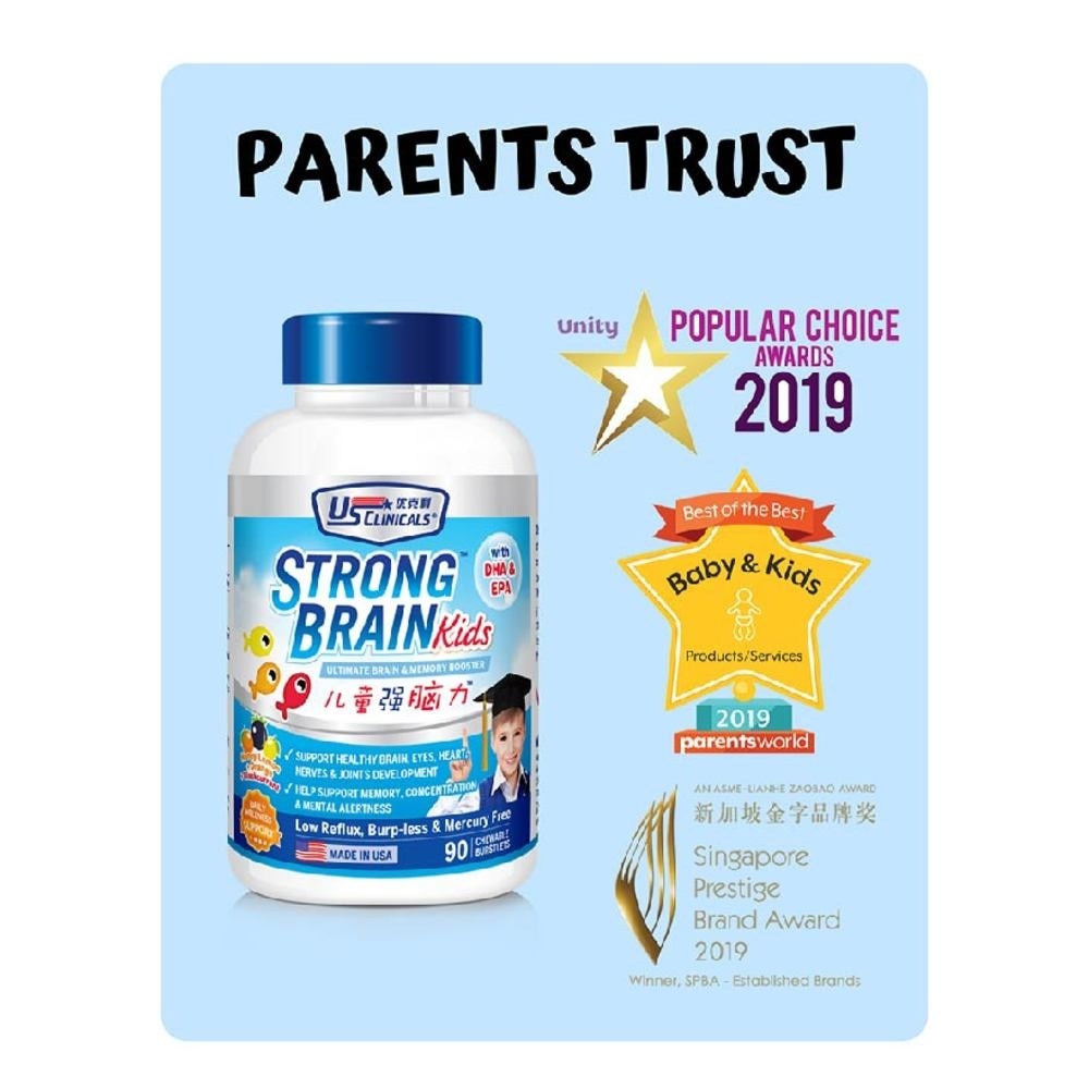 StrongBrain Kids Chewable Burstlets Honey Lemon + Orange(Ultimate Brain & Memory Booster) 60s