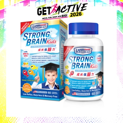 US CLINICALS - StrongBrain Kids Chewable Burstlets Honey Lemon + Orange(Ultimate Brain & Memory Booster) 60s image