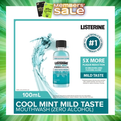 LISTERINE - Listerine Zero Non Alcohol Mouthwash Cool Mint Less Intense Taste 100ml