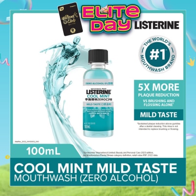 LISTERINE - Listerine Zero Non Alcohol Mouthwash Cool Mint Less Intense Taste 100ml