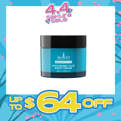 SUKIN - Aquaboost 3D Hyaluronic Acid Night Cream 50ml (Expiry: Nov`2026)