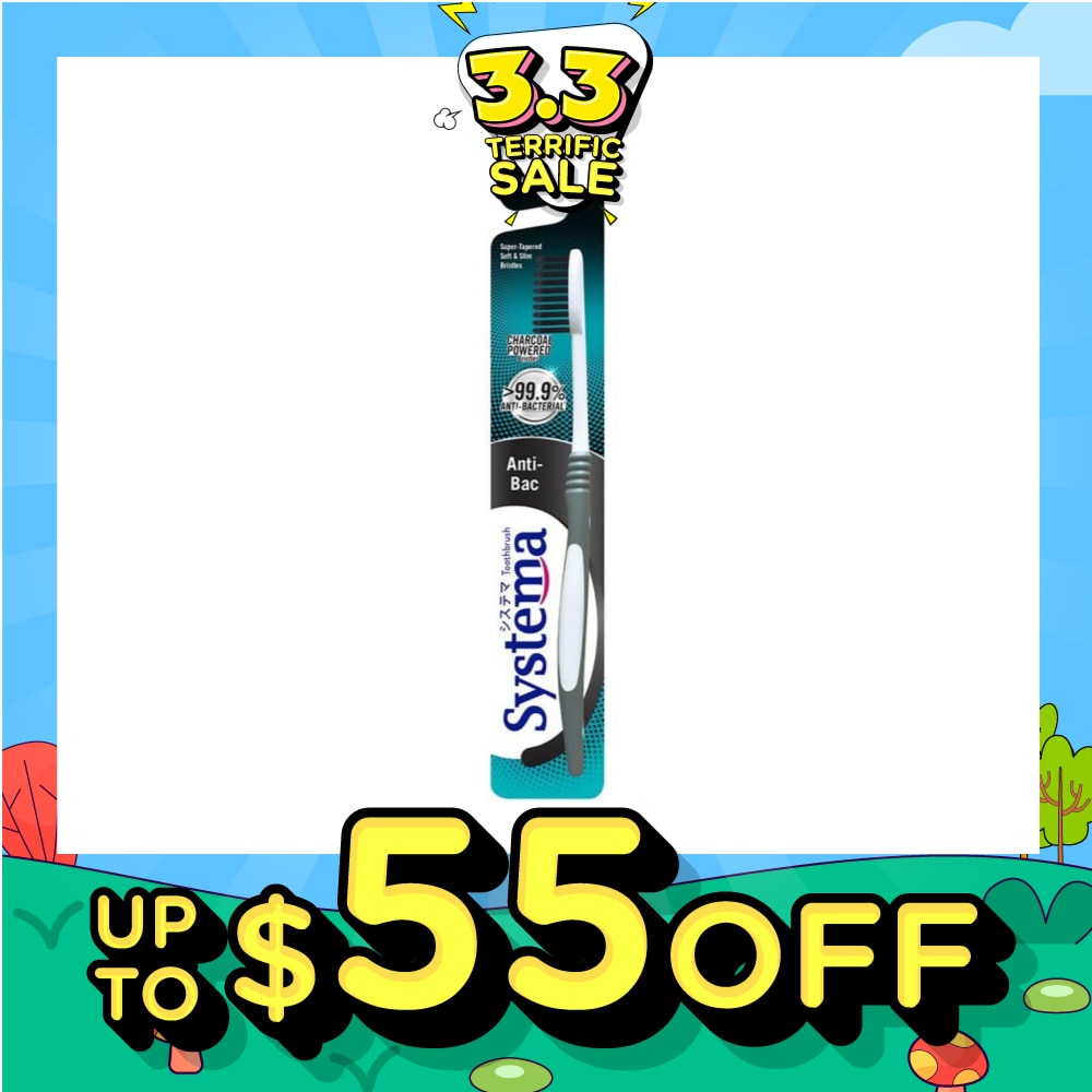 Gum Care Anti-Bacterial Charcoal Powdered Bristles Toothbrush 1s