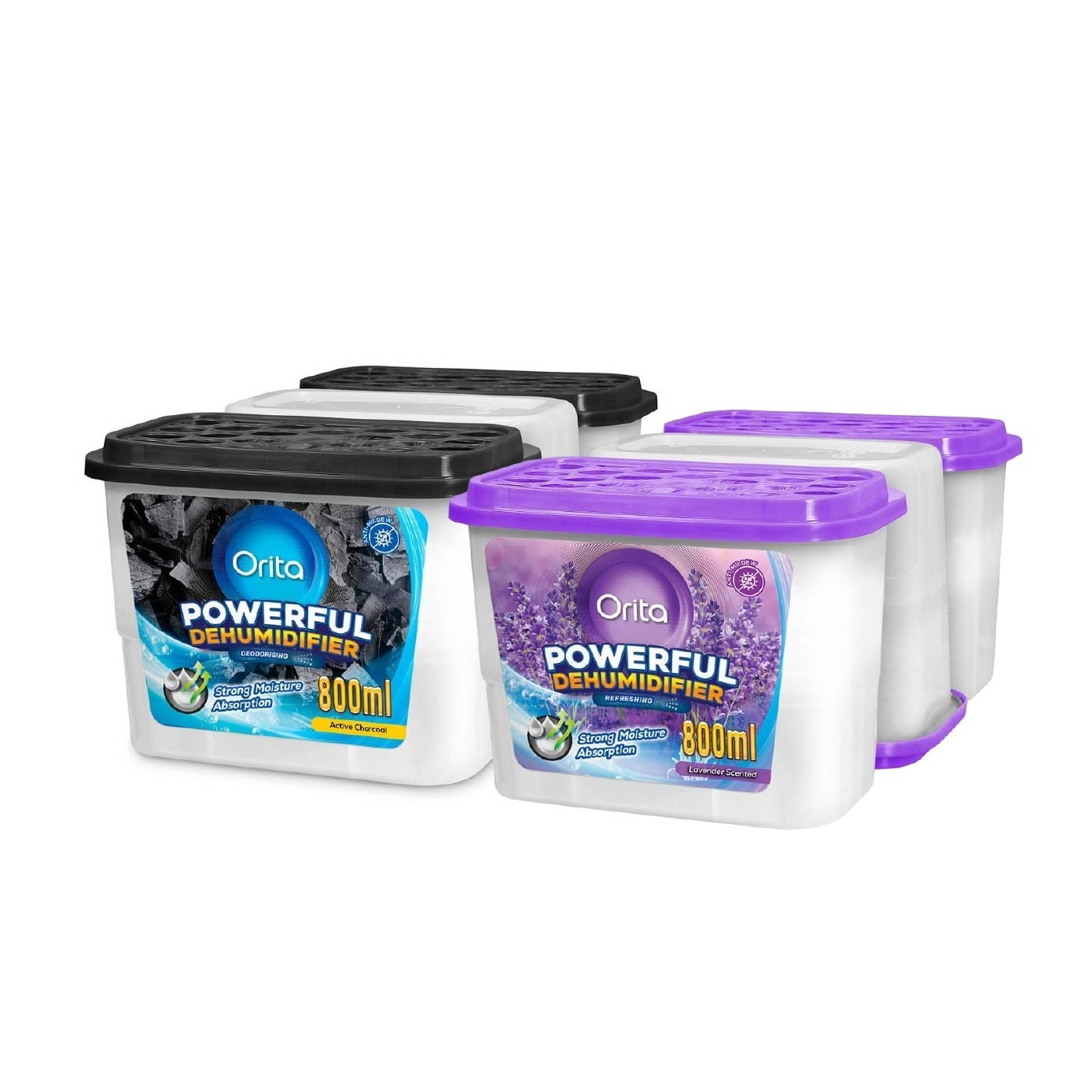 Powerful Dehumidifier Active Charcoal & Lavender Scented Bundle Set 1s image