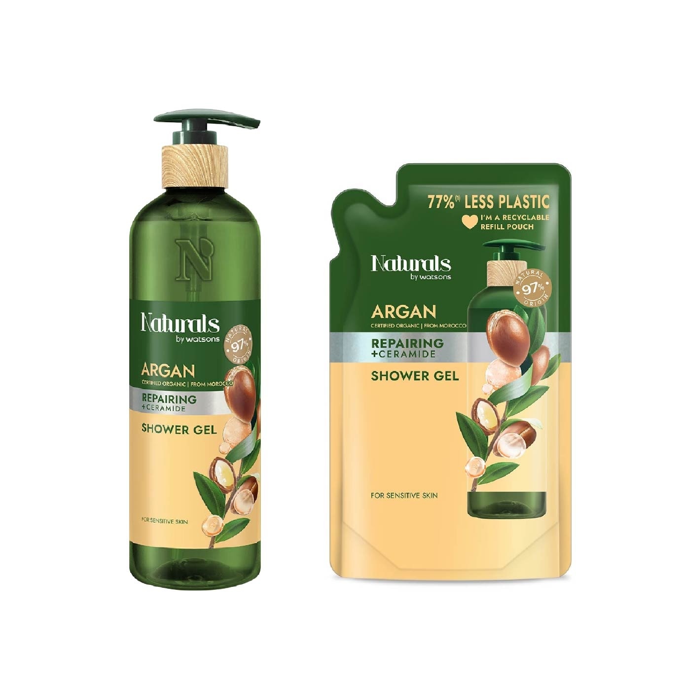 Argan + Ceramide Repairing Shower Gel & Refill Pack Bundle Set 1s image