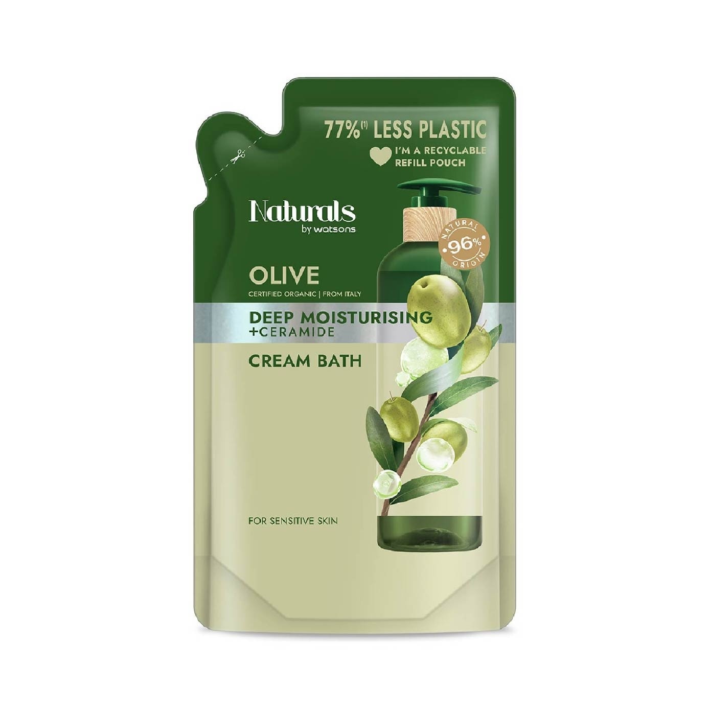 Olive + Ceramide Cream Moisturising Bath & Refill Pack Bundle Set 1s image