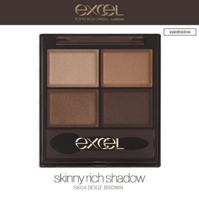 EXCEL - Skinny Rich Shadow N Eyeshadow Palette #SK04 Beige Brown 30g