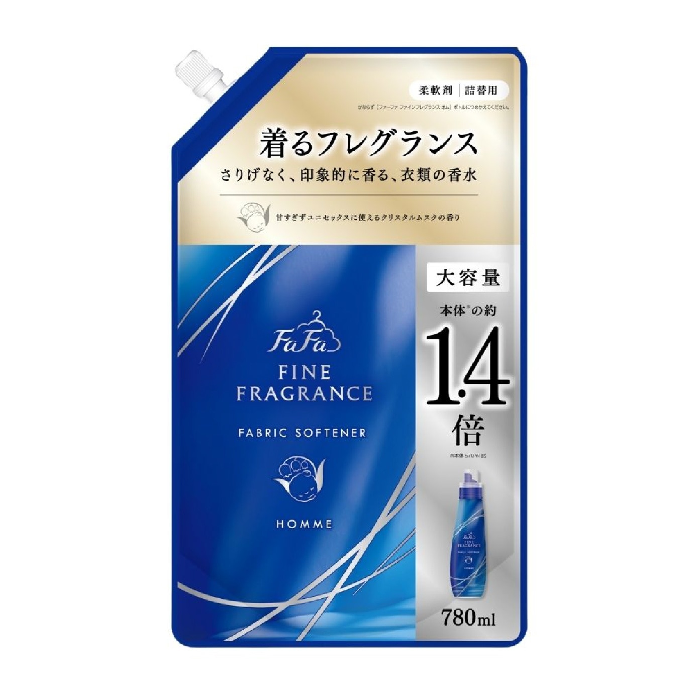 Fine Fragrance Fabric Softener Homme Refill Pack 780ml image