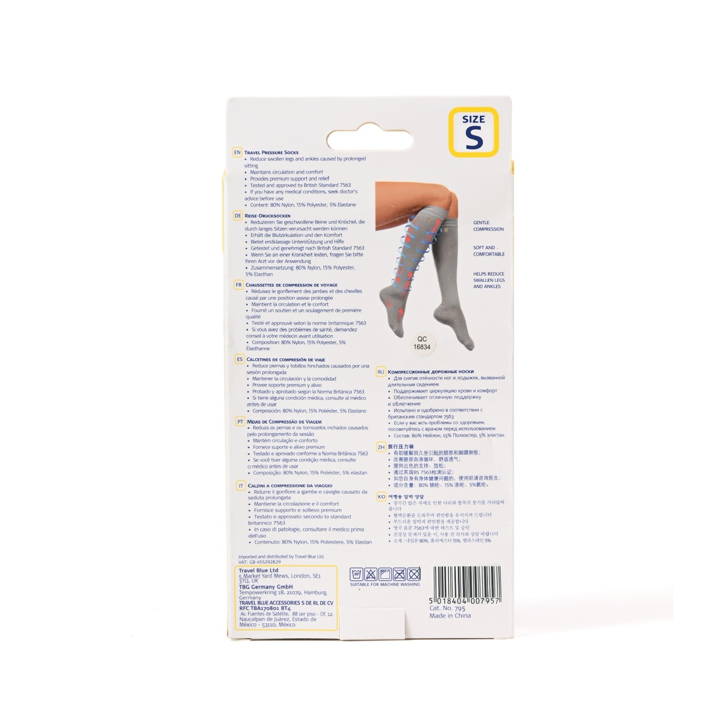 Travel Pressure Socks Size S 1 Pair image