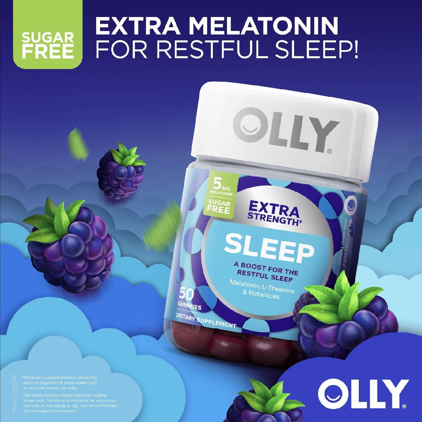 Extra Strength Sleep Sugar Free Gummy Vitamins With 5mg Melatonin Chewable Supplement (To Boost For The Restful Sleep) 50s