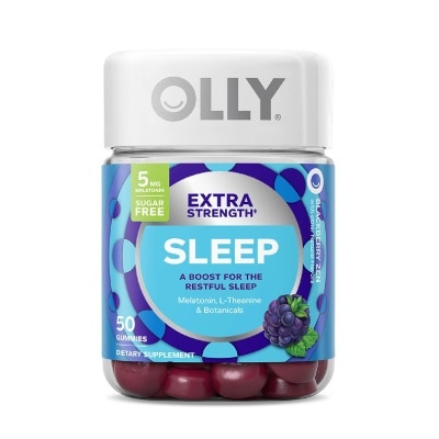 OLLY Extra Strength Sleep Sugar Free Gummy Vitamins With 5mg Melatonin Chewable Supplement (To Boost For The Restful Sleep) 50s