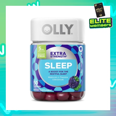 OLLY Extra Strength Sleep Sugar Free Gummy Vitamins With 5mg Melatonin Chewable Supplement (To Boost For The Restful Sleep) 50s