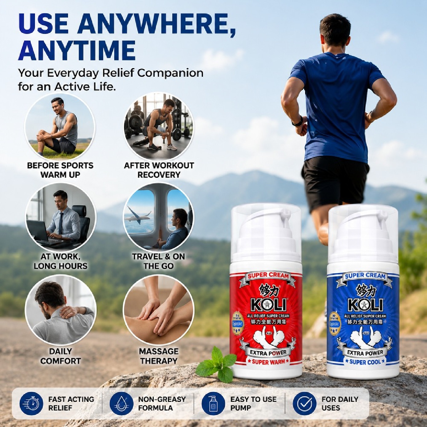 Super Cool Fast-Acting Cooling Pain Relief Cream 50g