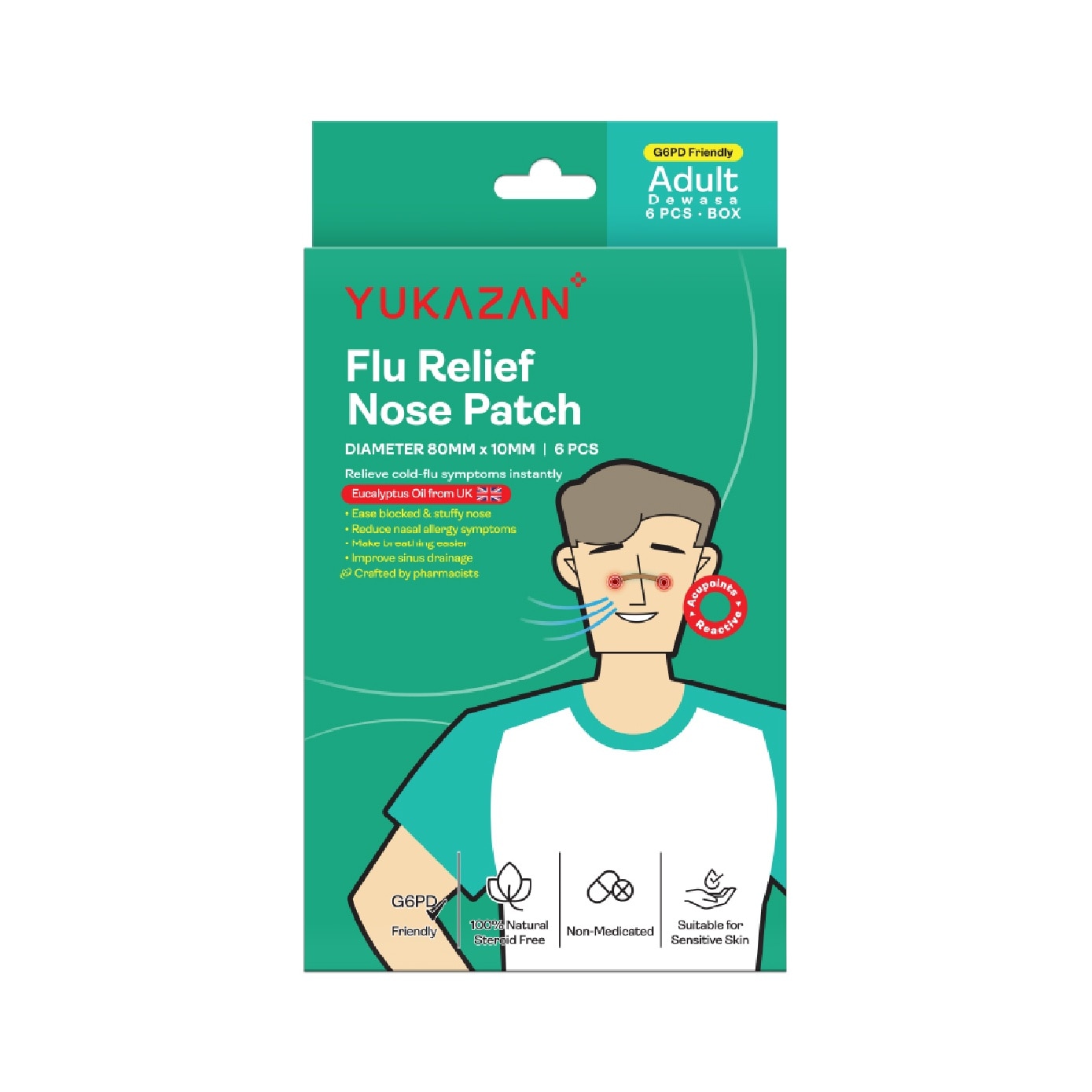 Adult Flu Relief Nose Patch 80mm x 10mm 6s image