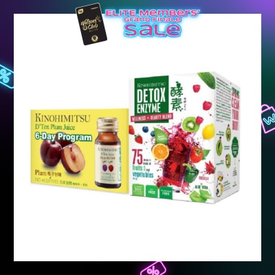 KINOHIMITSU Detox Enzyme Sachets 30s + D'Tox Plum Juice 6s
