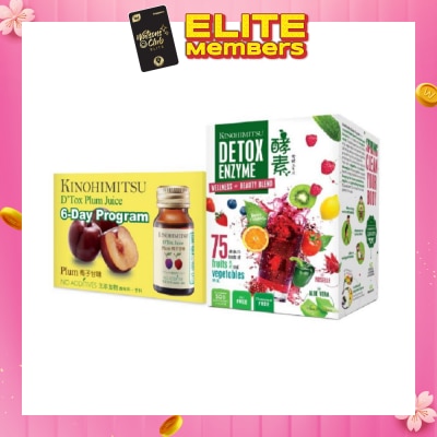 KINOHIMITSU Detox Enzyme Sachets 30s + D'Tox Plum Juice 6s