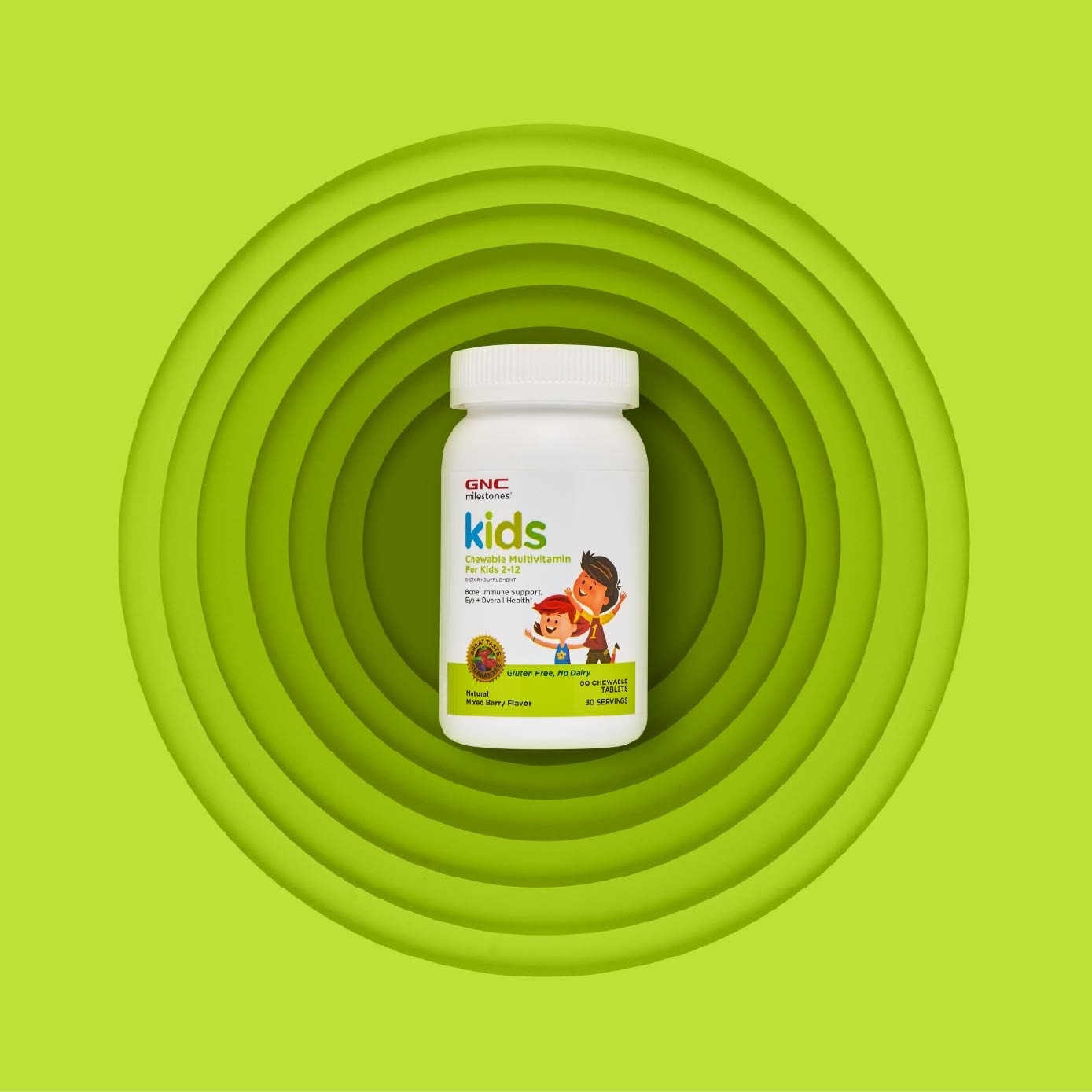 Milestones® Kids Chewable Multivitamin Tablet Kids 2-12 Mixed Berry 30s