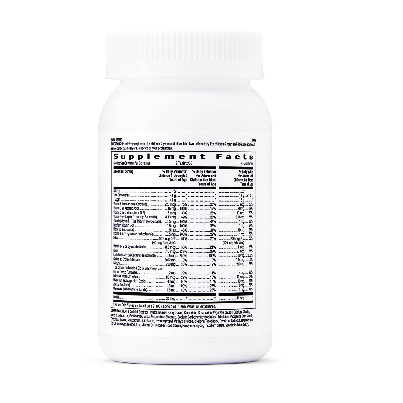 Milestones® Kids Chewable Multivitamin Tablet Kids 2-12 Mixed Berry 30s