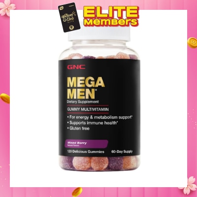 GNC MEGA MEN Gummy Multivitamin Mixed Berry 120s (Expiry: Jul`2026)