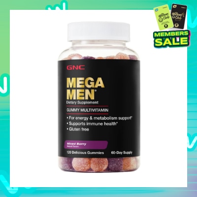 GNC MEGA MEN® Gummy Multivitamin Mixed Berry 120s