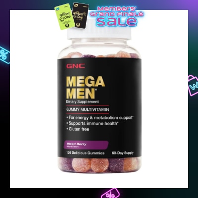 GNC MEGA MEN Gummy Multivitamin Mixed Berry 120s (Expiry: Jul`2026)