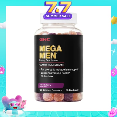 GNC - MEGA MEN Gummy Multivitamin Mixed Berry 120s (Expiry: Apr`2027)