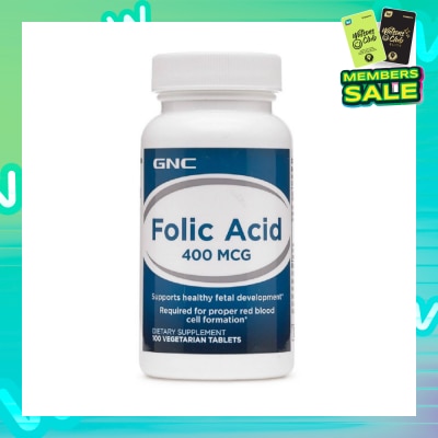 GNC Folic Acid 400mcg Tablet Vegetarian 100s (Expiry: May`2026)