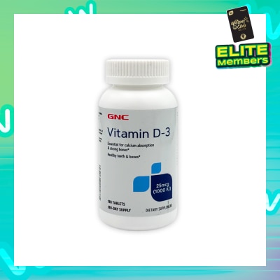 GNC Vitamin D31 1000IU 25mcg Tablet 180s