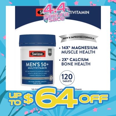 SWISSE - Men's 50+ Ultivite Multivitamin Tablet (For Healthy Muscle Function & Cognitive Health) 120s