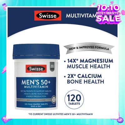 SWISSE Men's 50+ Ultivite Multivitamin Tablet (For Healthy Muscle Function & Cognitive Health) 120s