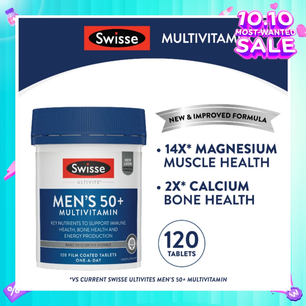 Men's 50+ Ultivite Multivitamin Tablet (For Healthy Muscle Function & Cognitive Health) 120s